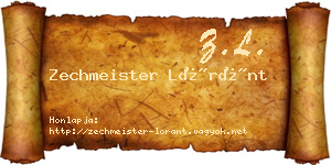 Zechmeister Lóránt névjegykártya
