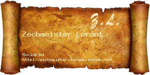 Zechmeister Lóránt névjegykártya